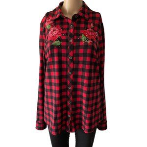 Quacker Factory Jeanne Bice Plaid S Flannel